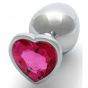 Ouch! Bijou anal Heart Gem M 7 x 3.3cm Argenté-Rose